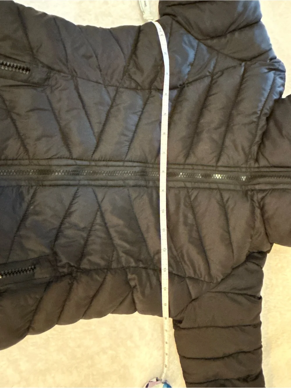 DKNY Sport Girls Black Sherpa Lined Hooded Puffer Coat Size 14/16